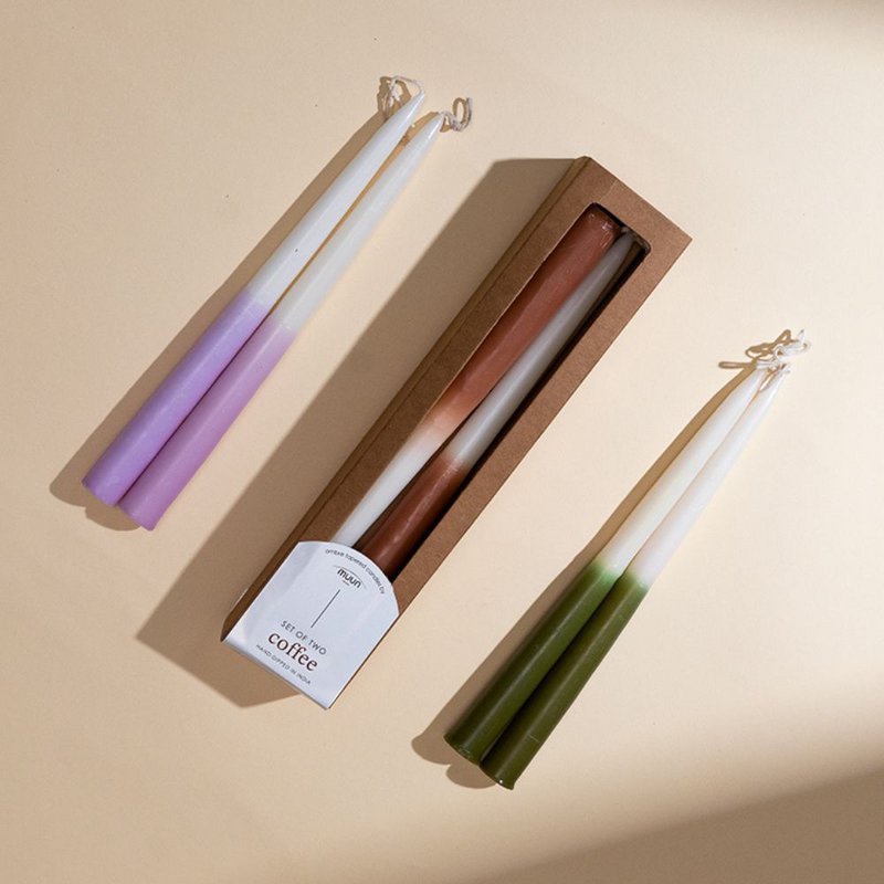 Tapered Candle | Ombr dipped Taper Ceramic Taro