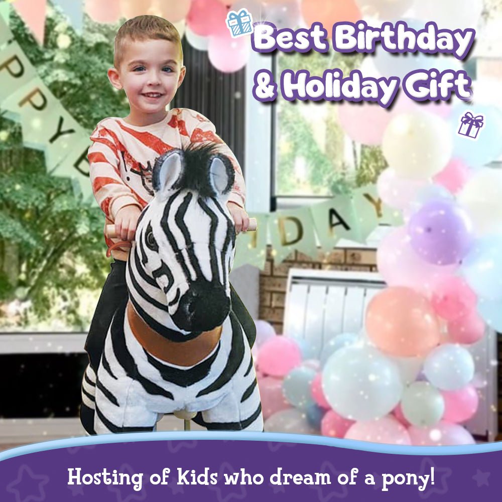 PonyCycle Official Ride-on-toy Modelo U Zebra tamaño 3 y 4 con freno