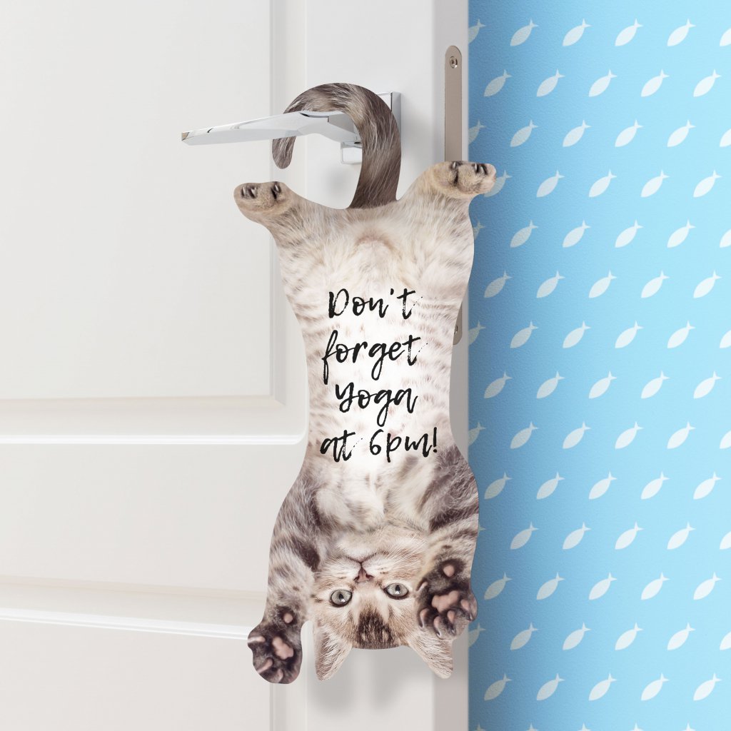 Mustard notepad - Cat Hanging