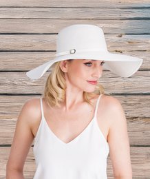  White straw floppy hat with rhinestone belt buckle detail, wide brim summer hat