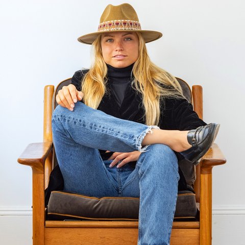 WIDE BRIM HAT - ethnic braid