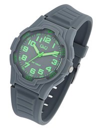 Q&Q men's watch with silicone strap, 10 BAR, gray