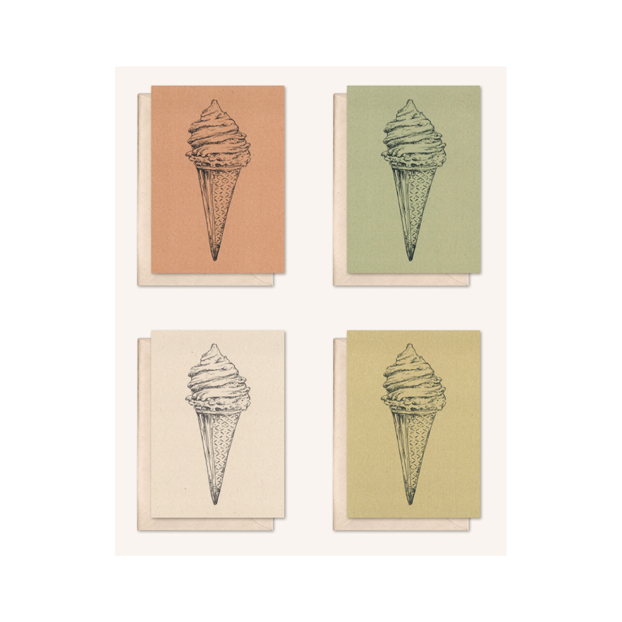 Carta sostenibile + busta | gelato | Noce