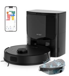 MYBOT X9 PRO - Robot Aspirateur - Avec Station de Vidange Auto - Aspiration 6500PA - Avec fonction nettoyage - Batterie 3200mAh