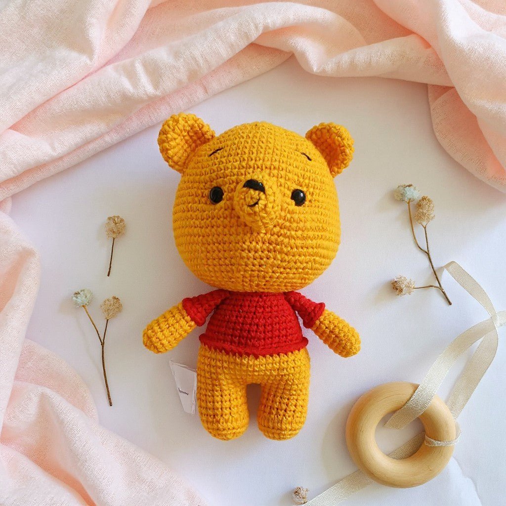 Peluche orsetto Nuvinokids® realizzato a mano all'uncinetto, realizzato al 100% in cotone