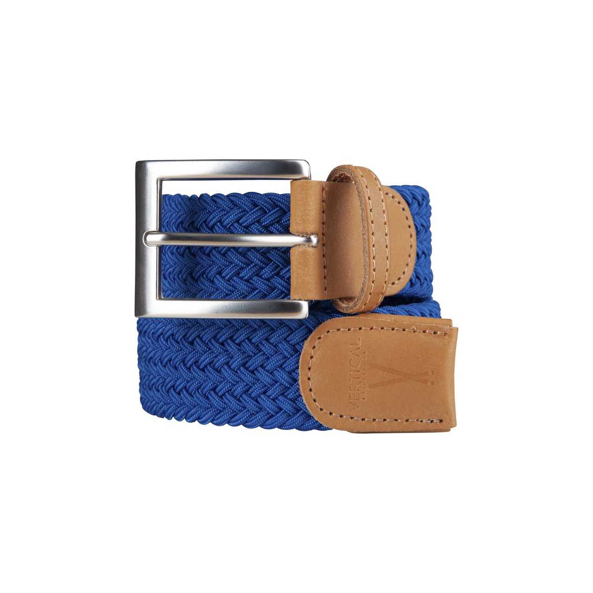 Cintura intrecciata elastica blu elettrico
