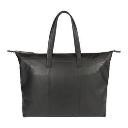 RB2004A | Borsa Shopping Trasformabile in Bauletto in Vera Pelle pieno fiore, grana dollaro/leggera. Doppio manico. Colore Nero. Dimensioni: cm 43 x 36 x 14. Confezione: Sacchetto in Tessuto non Tessuto