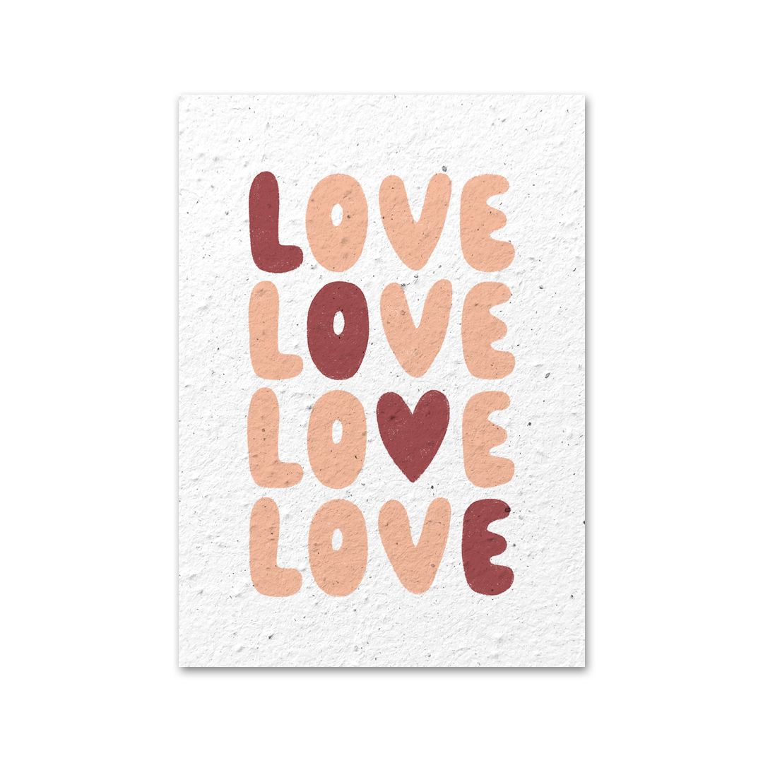 Seed paper greeting card - Love love love