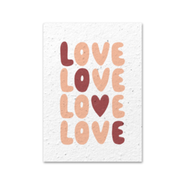 Seed paper greeting card - Love love love