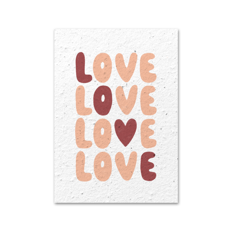 Seed paper greeting card - Love love love