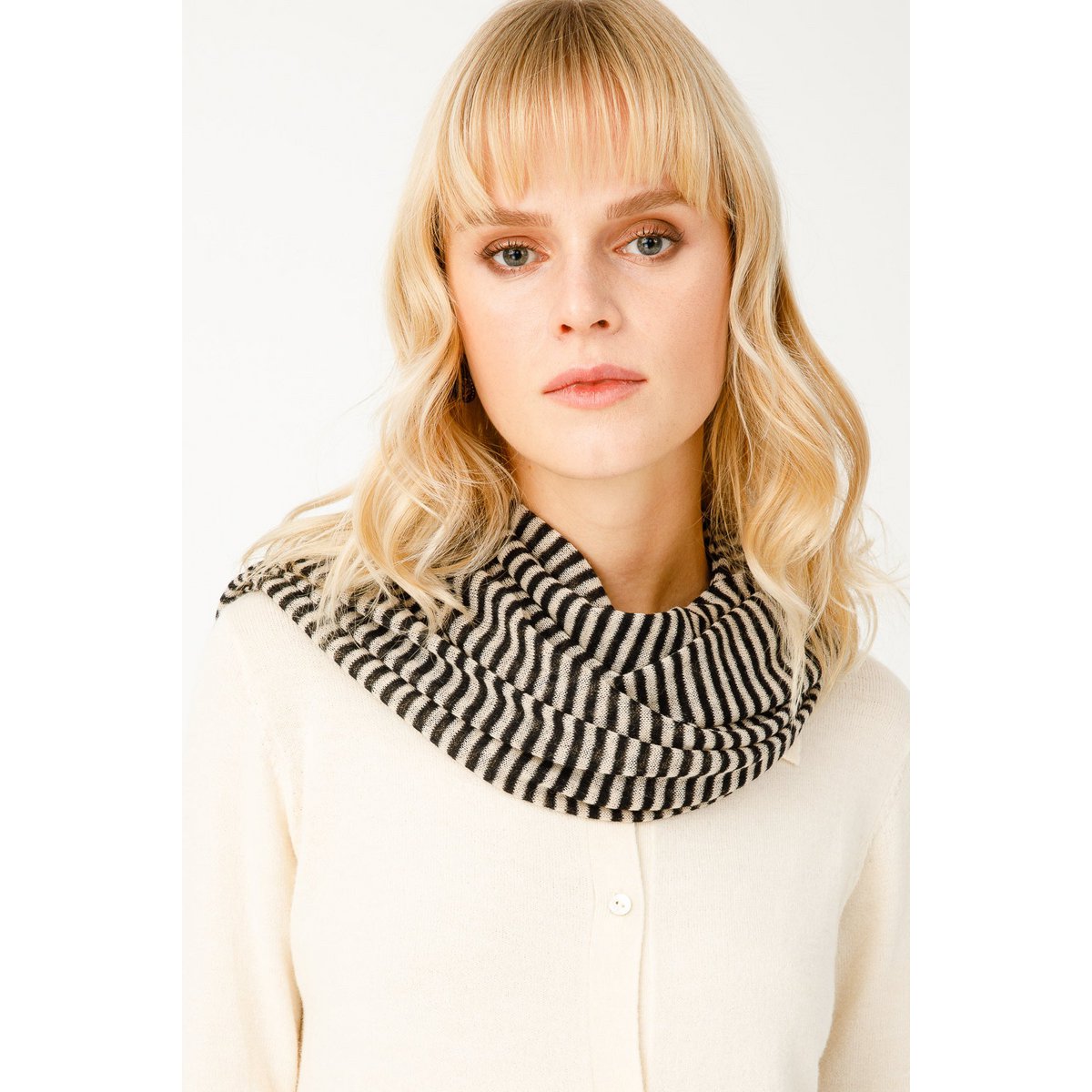 EPHESUS SCARF BLACK-BEIGE