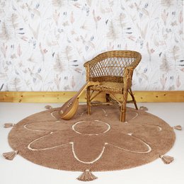 YVA bohemian kindertapijt met pompons