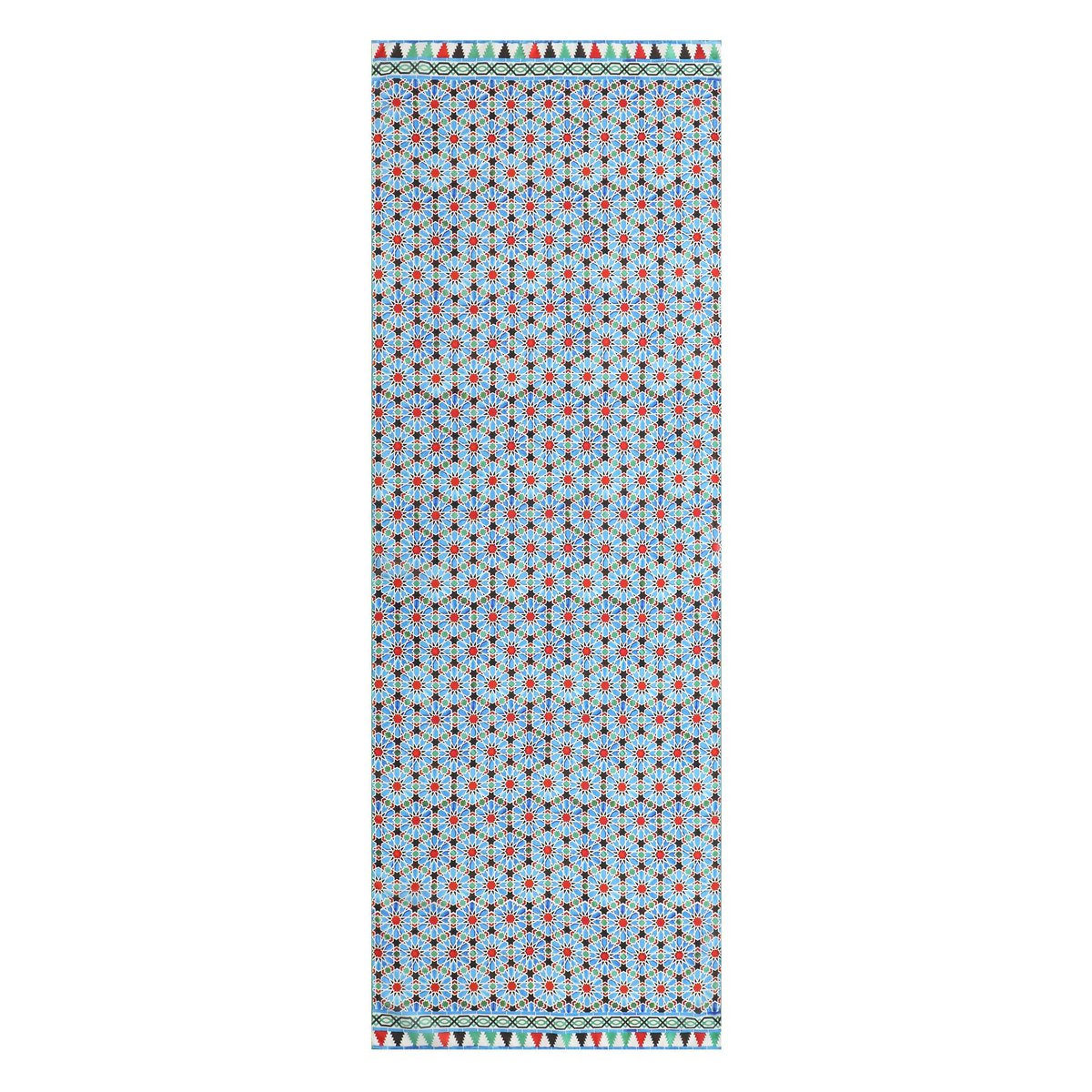 Blue and Red Silk Scarf Zellige