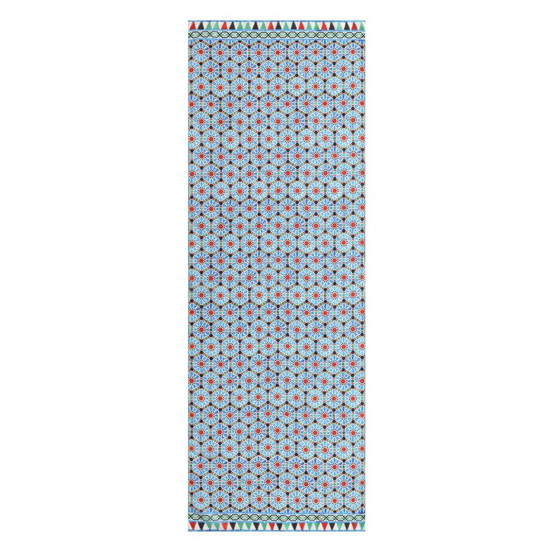 Blue and Red Silk Scarf Zellige