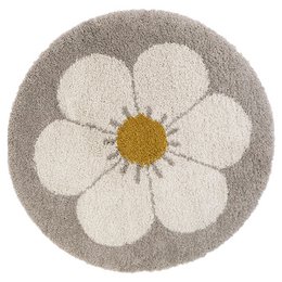 Bohemian Daisy beige rundt børnetæppe