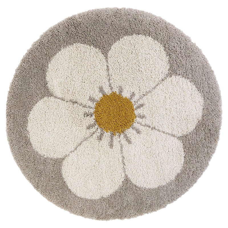 Bohemian Daisy beige rundt børnetæppe
