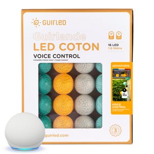 Hemisphere Voice Command Light garland cotton balls Google and Alexa