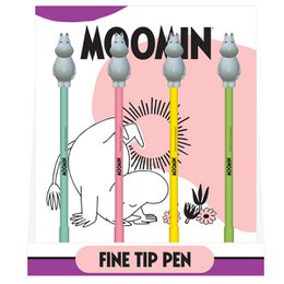 Moomin fine tip pen, a colorful and whimsical pen featuring the iconic Moomin characters. The pen has a fine tip for precise writing and drawing, and comes in a variety of pastel colors.