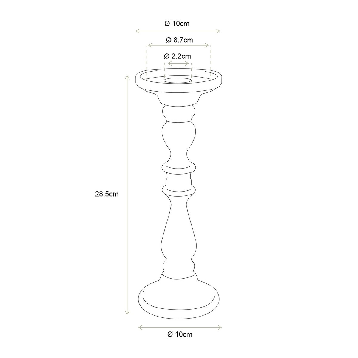 Candle Holder Glass Clear Medium 10x28.5cm
