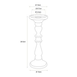 Candle Holder Glass Clear Medium 10x28.5cm