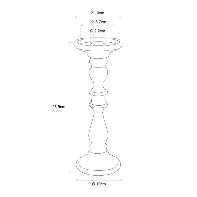 Candle Holder Glass Clear Medium 10x28.5cm