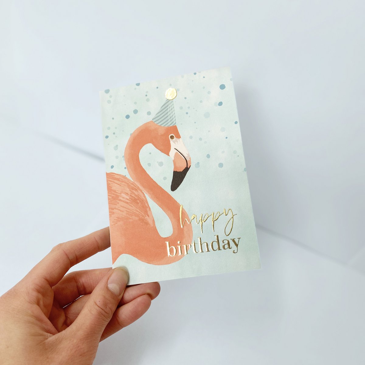 Carte feuille d'or Flamingo