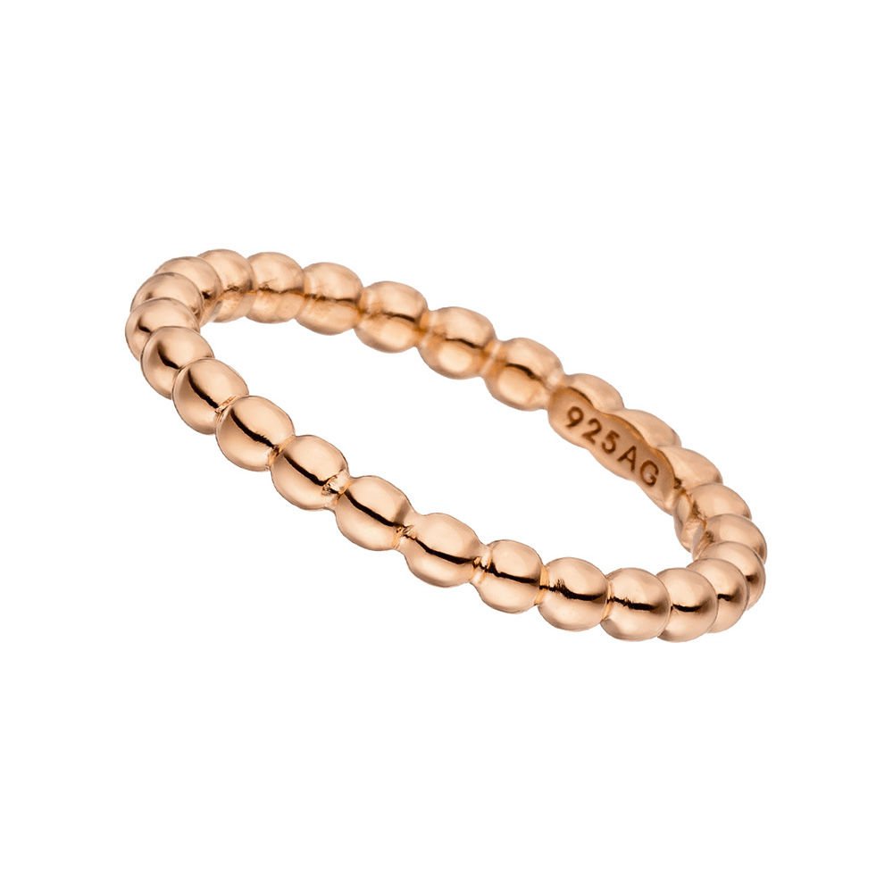Bague boule, épaisse, plaquée or rose 18 carats, taille 52