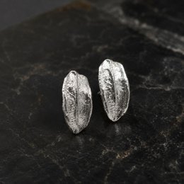 Real Olive Leaf Earrings, Handmade Nature Jewelry, Organic Tree Studs, Gift for Success & Longevity, Gold or Sterling Silver 925