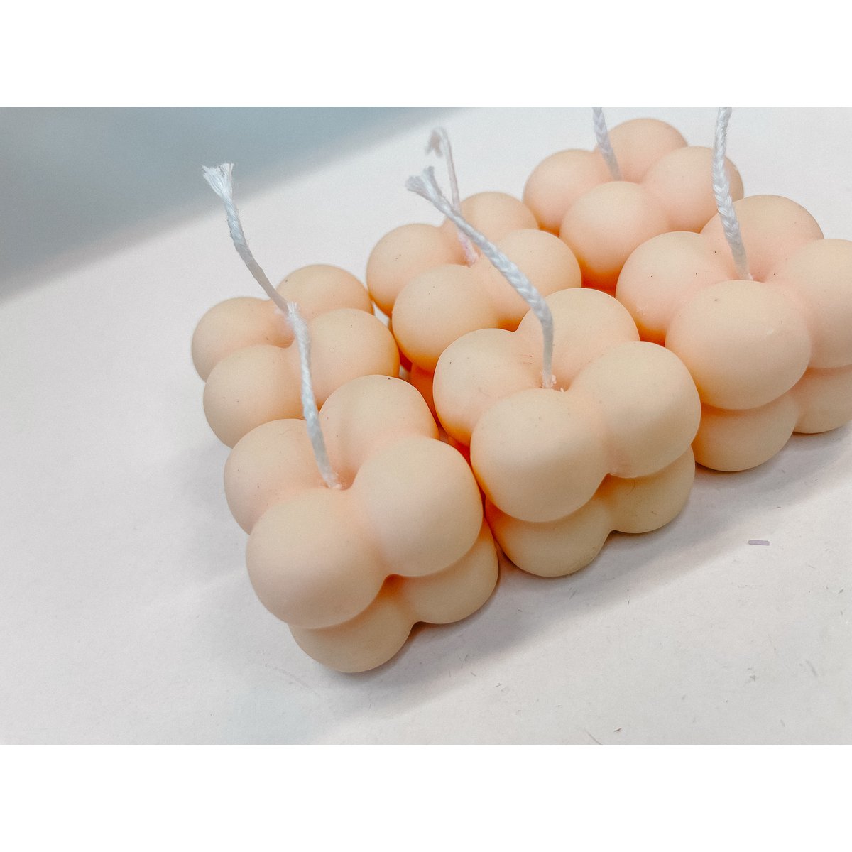 Bubble Candle Orange (small) - Small Peach Orange Bubble Candle