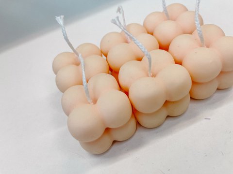 Bubble candle Orange (small) | rapeseed wax