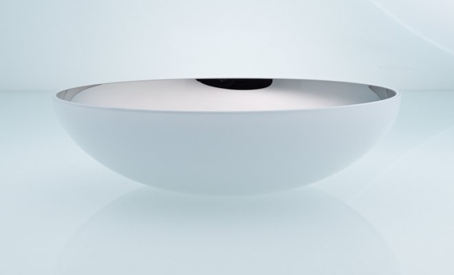 In Between flat white exterior / mirror interior
