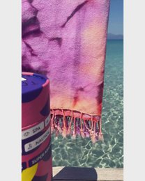 TOWEL TO GO TIE DYE Beach Towel 180x100 cm | Quick Dry | Purple / Orange | with Gift Box