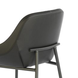 Hocker mit Stoff- und Kunstlederbezug