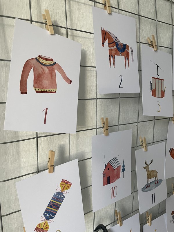 Biglietti calendario dell'Avvento DIN A7
