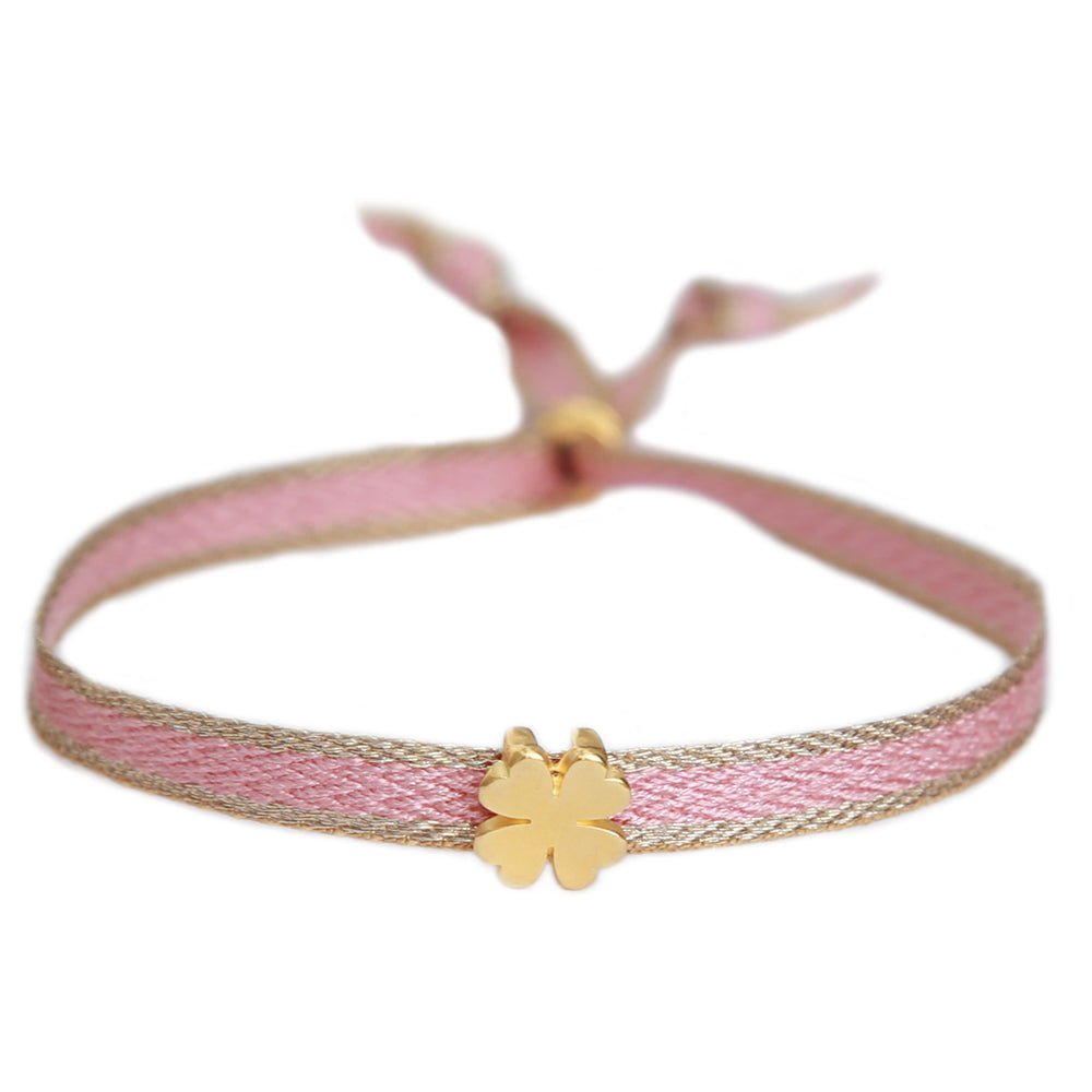 Woven bracelet pink clover