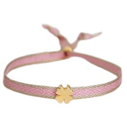 Woven bracelet pink clover