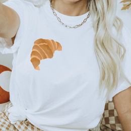 T-shirt Croissant Pasticceria - COTONE ORGANICO Simpatico regalo per maglietta croissant