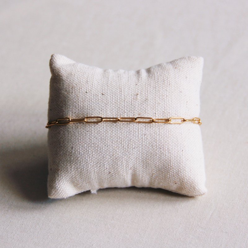 SA808 - Stål D-kæde armbånd - guld