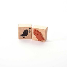 Stempel: Vogel mit Herz