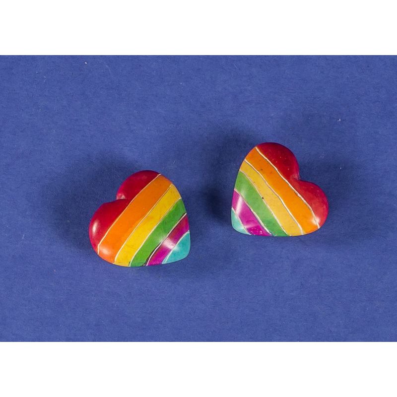 055 Mini Herz Regenbogen - Speckstein