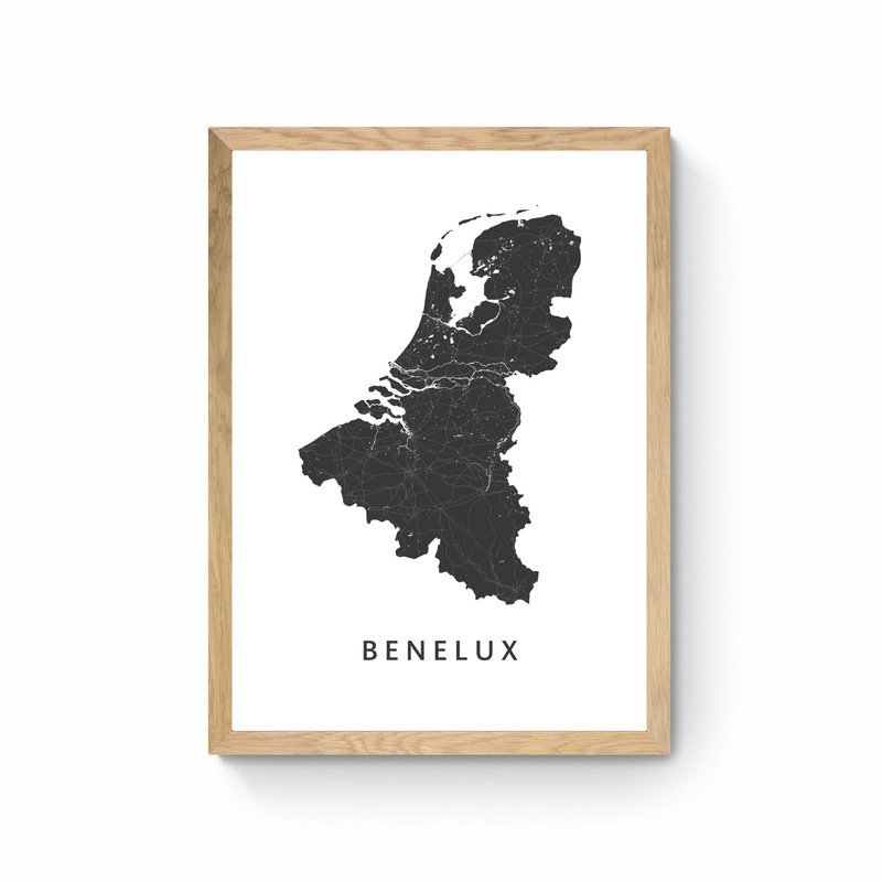 Benelux - map - Map Poster