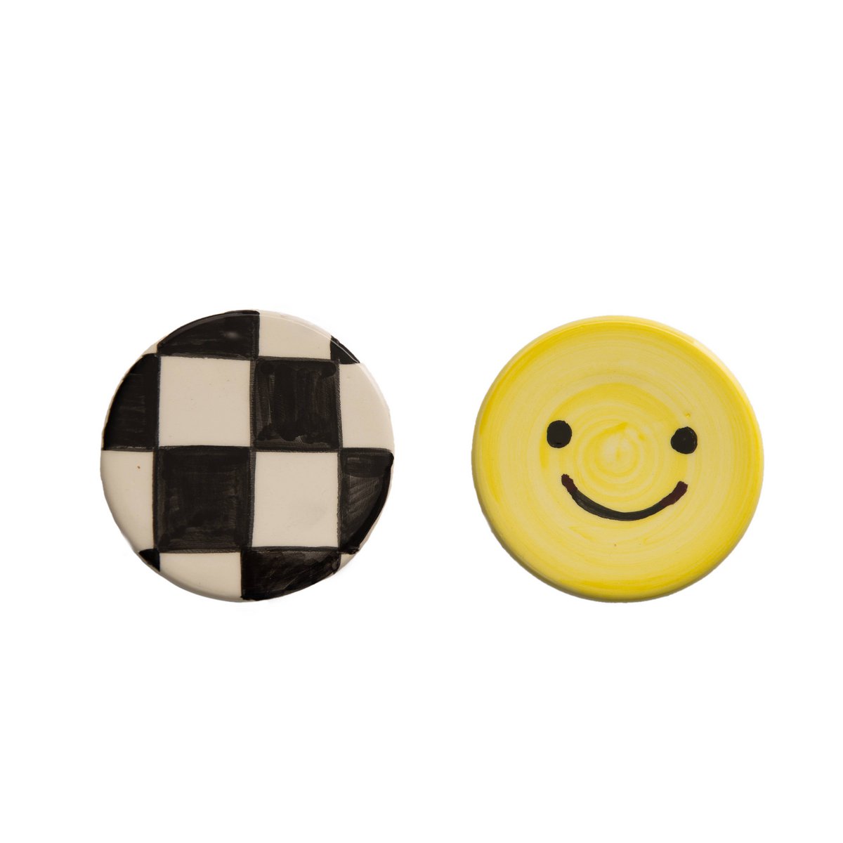 Set 2 Keramikuntersetzer (Smiley)