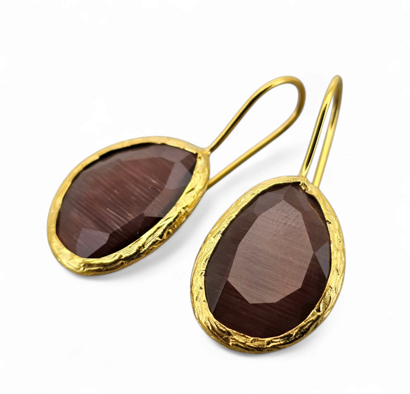 Glowdrop earring, Aubergine Medium