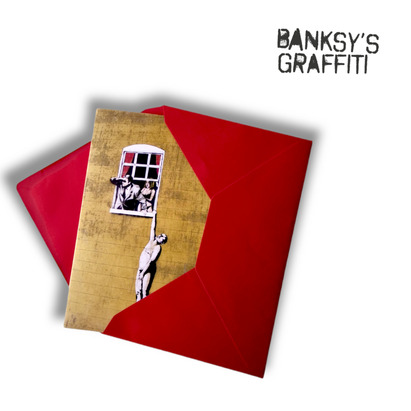 Carte de voeux Banksy - Amant bien membré