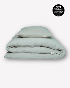 Muslin children's bed linen "Eliane" 100cm x 135cm • Aquamarine