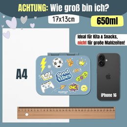 Leaf kan met compartimenten, licht en lek - sticker blauw