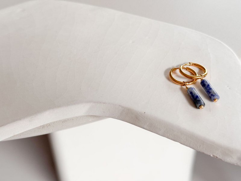 TUBE Oorbellen - Blue Jasper