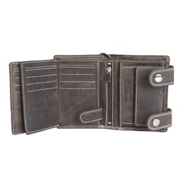 Men's Wallet Leather With Chain dark brown buffalo leather