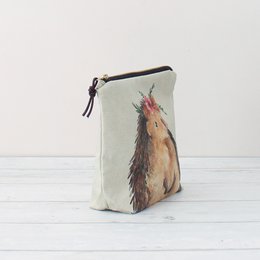 Nikki the Hedgehog | Large Zipper Pouch | Storage Bag | Cosmetic Bag