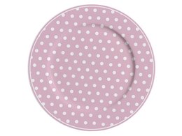 Plato postre de porcelana Lunares rosa pastel 19 cm Isabelle Rose